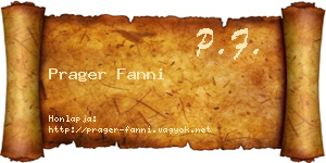Prager Fanni névjegykártya